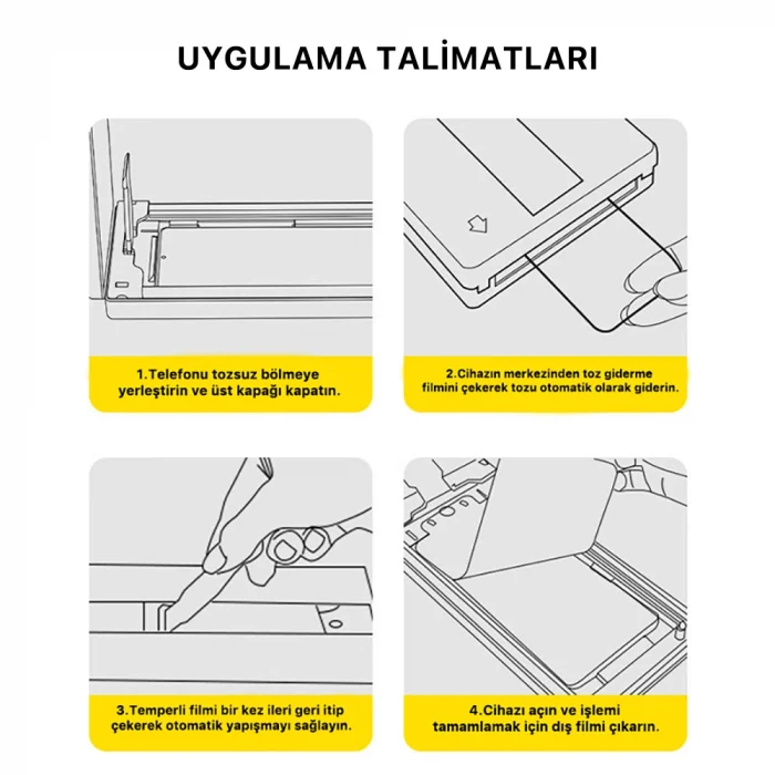 iPhone 14 3D Oliv HD Temperli Cam Ekran Koruyucu + Kolay Uygulama Aparatı