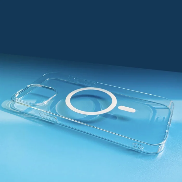 iPhone 15 Kamera Korumalı M-Safe Şarj Özellikli Şeffaf London Sert PC Kapak