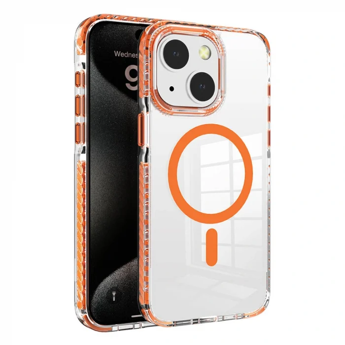 iPhone 15 Kılıf M-safe Şarj Özellikli Airbagli Takılabilir Askı Aparatlı Nana Kapak