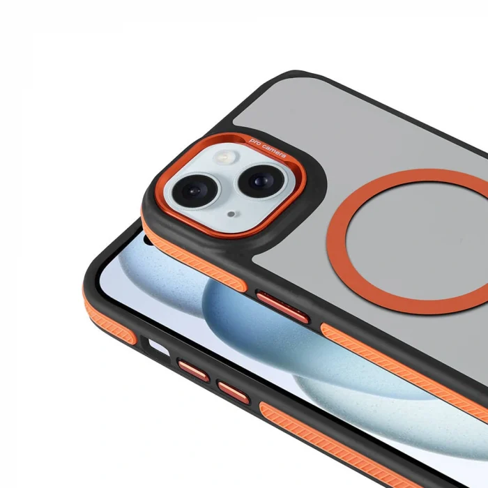 iPhone 15 Kılıf M-safe Şarj Özellikli Mat Görünümlü Solo Kapak