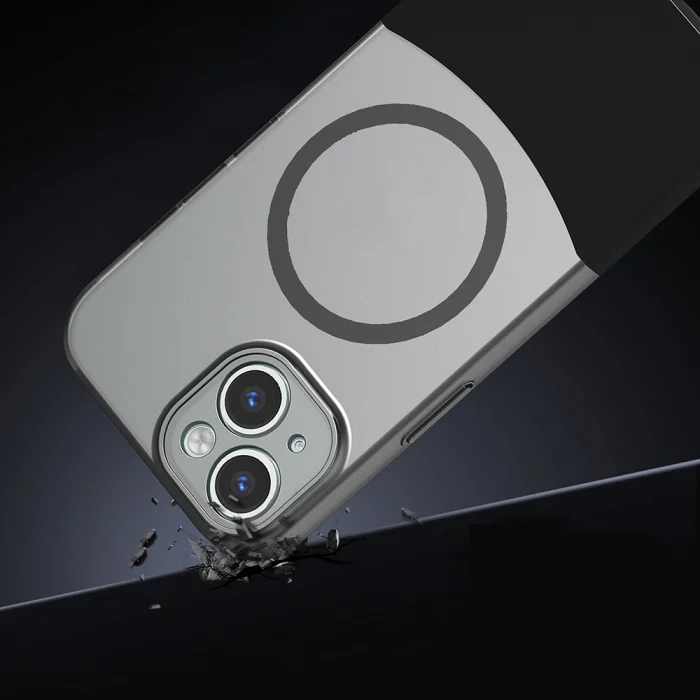 iPhone 15 Kılıf M-Safe Şarj Özellikli Mıknatıslı Duble Kapak
