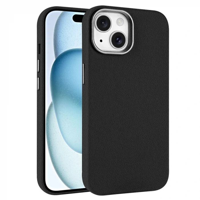 iPhone 15 Kılıf M-safe Şarj Özellikli PU Deri Adora Kapak