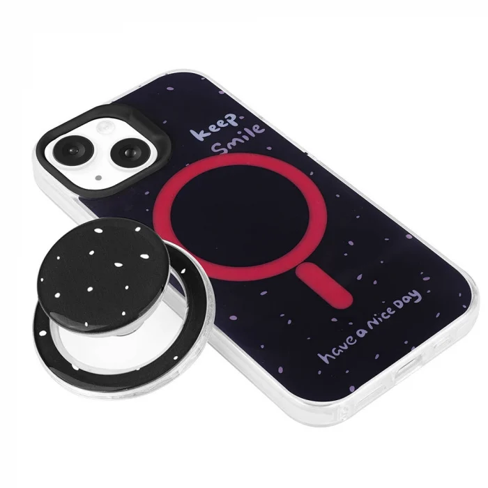 iPhone 15 Kılıf M-safe Şarj Özellikli Tak-Çıkar Pop Soketli Tiktok Kapak