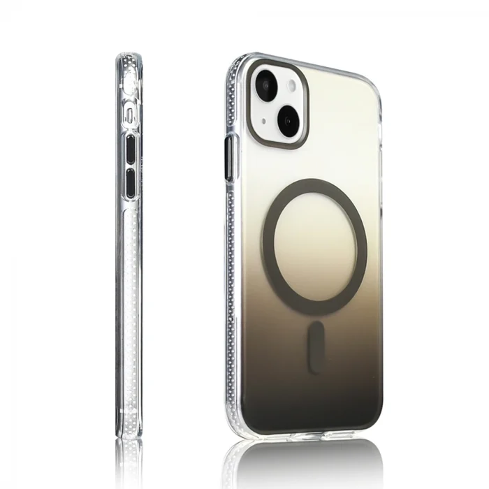 iPhone 15 Kılıf M-safe Şarj Özellikli Transparan Renk Geçişli Toros Kapak