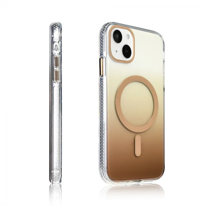 iPhone 15 Kılıf M-safe Şarj Özellikli Transparan Renk Geçişli Toros Kapak