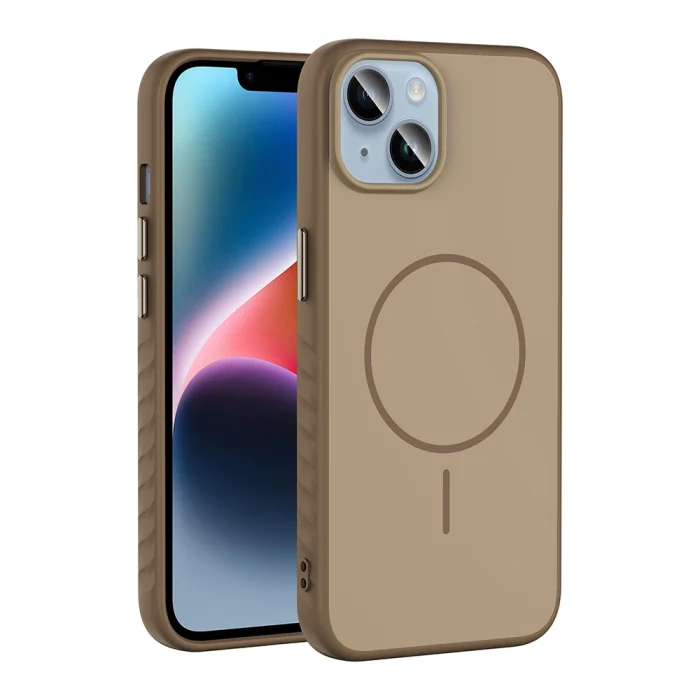 iPhone 15 Kılıf M-safe Şarj Özellikli Tea Kapak