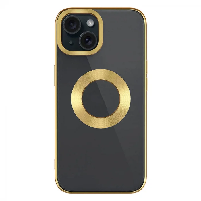 iPhone 15 Kılıf Tek Kamera Çerçeveli Logo Gösteren Omega Kapak