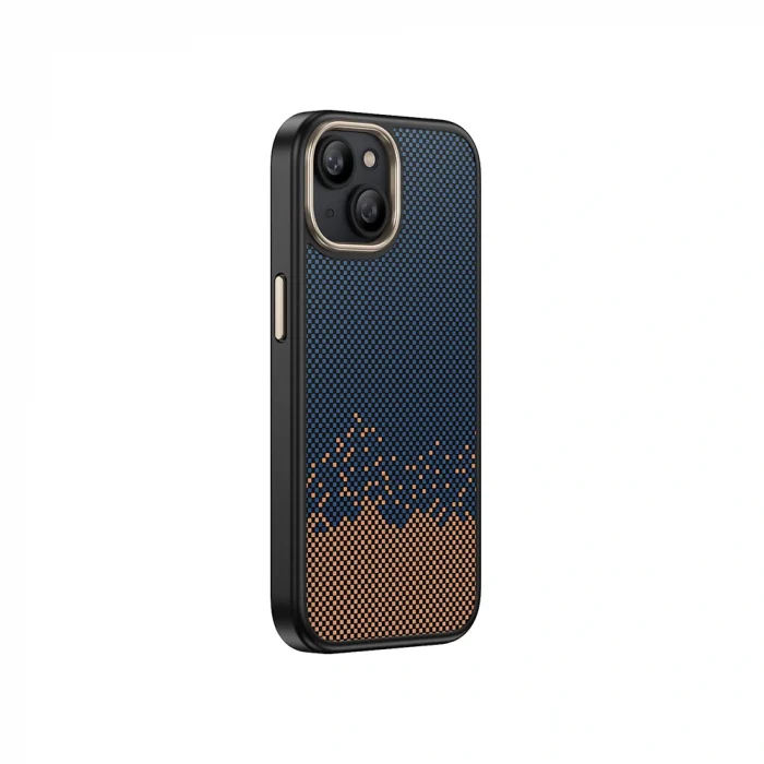 iPhone 15 Plus Kılıf M-safe Şarj Özellikli Karbon Fiber Görünümlü Antina Kapak