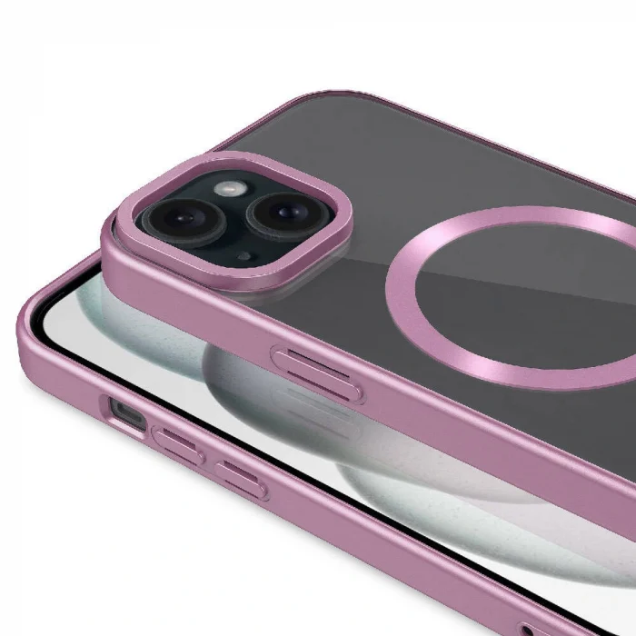 iPhone 15 Plus Kılıf Mat Tasarımlı M-safe Wireless Şarj Özellikli Mat Setro Kapak