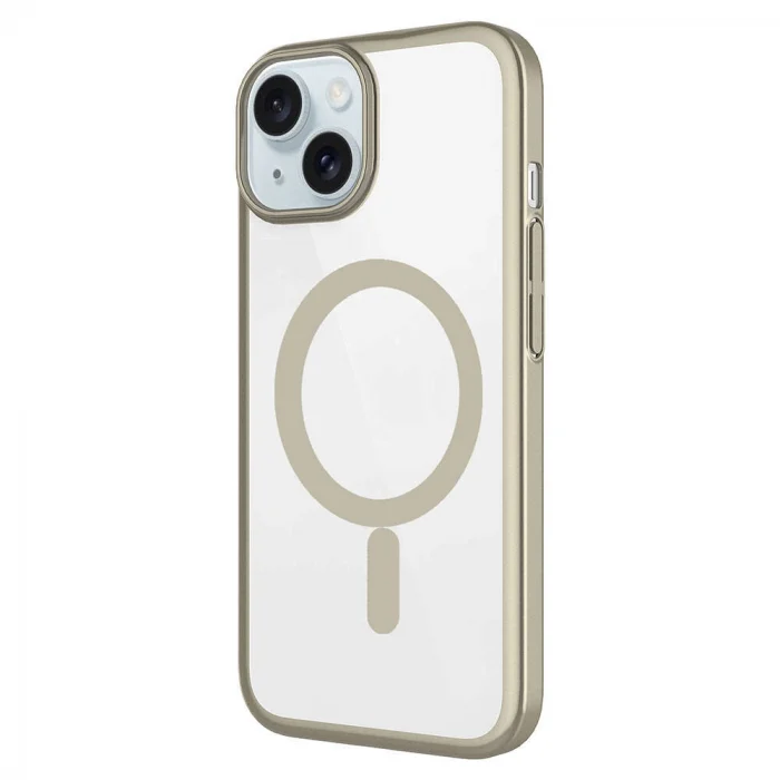 iPhone 15 Plus Kılıf Wireless Şarj Özellikli Sert PC Mat Riksos M-safe Kapak
