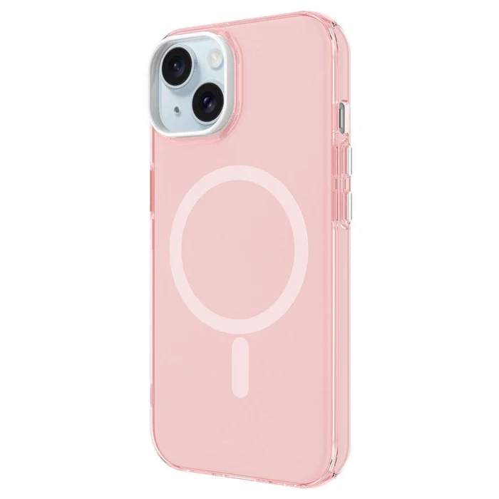 iPhone 15 Plus Kılıf M-safe Şarj Özellikli Buzlu Transparan C-Pro Sert Kapak
