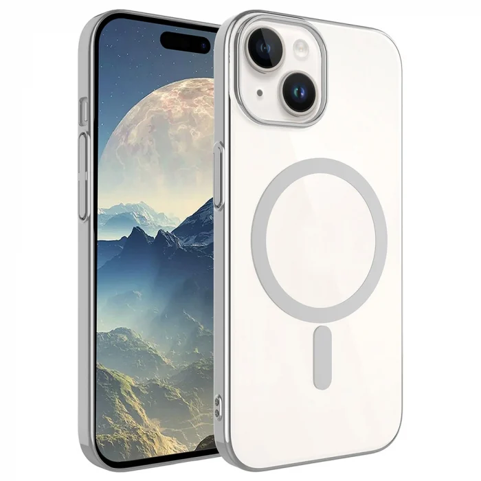 iPhone 15 Plus Kılıf Wireless Şarj Özellikli Pixel M-safe Kapak