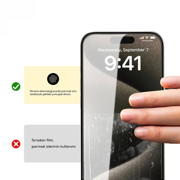 iPhone 15 Plus Rika Premium Privacy Temperli Cam Ekran Koruyucu