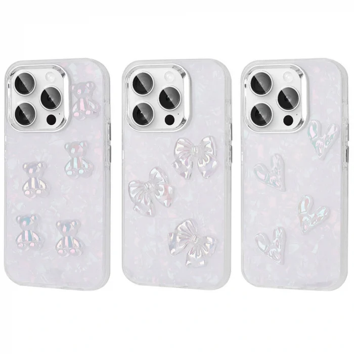 iPhone 15 Pro Kılıf Kabartma Figürlü Parlak Eralli Silikon Kapak