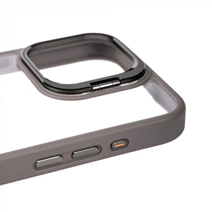 iPhone 15 Pro Kılıf Kamera Lens Korumalı Standlı Klon Lensli Kapak