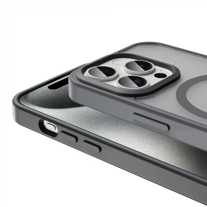 iPhone 15 Pro Kılıf M-safe Şarj Özellikli Mat Arka Yüzey Sio Kapak