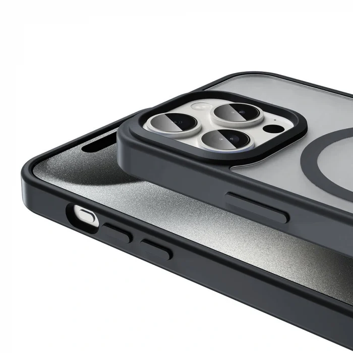 iPhone 15 Pro Kılıf M-safe Şarj Özellikli Mat Arka Yüzey Sio Kapak