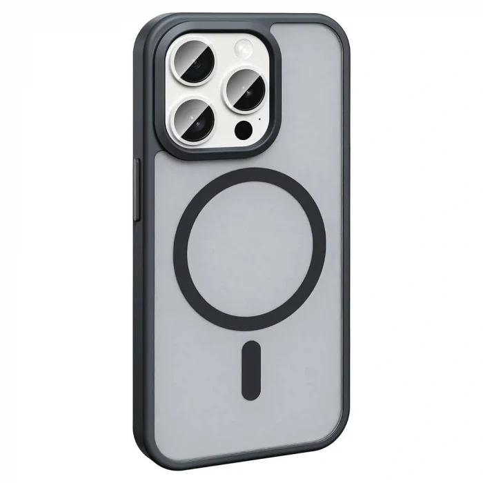 iPhone 15 Pro Kılıf M-safe Şarj Özellikli Mat Arka Yüzey Sio Kapak