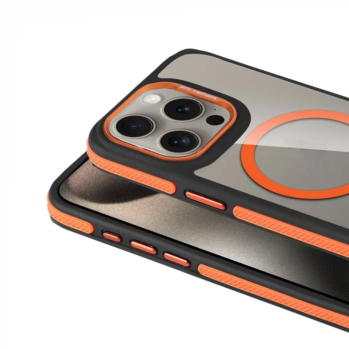 iPhone 15 Pro Kılıf M-safe Şarj Özellikli Mat Görünümlü Solo Kapak