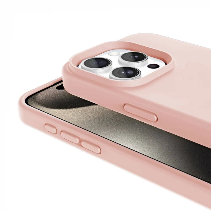 iPhone 15 Pro Kılıf M-safe Şarj Özellikli Sıvı Teknolojili Silinebilir Sert Kivi Kapak