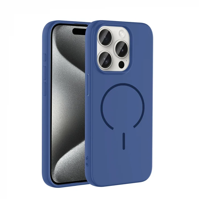 Apple iPhone 15 Pro Kılıf M-safe Şarj Özellikli Zore Meta Kapak