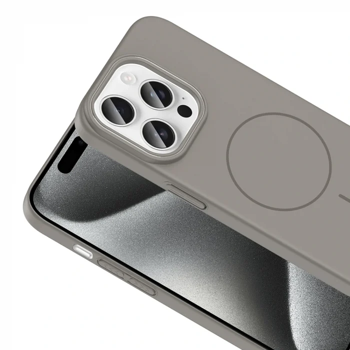 iPhone 15 Pro Kılıf M-safe Şarj Özellikli Ruby Sert Kapak