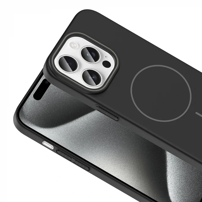 iPhone 15 Pro Kılıf M-safe Şarj Özellikli Ruby Sert Kapak