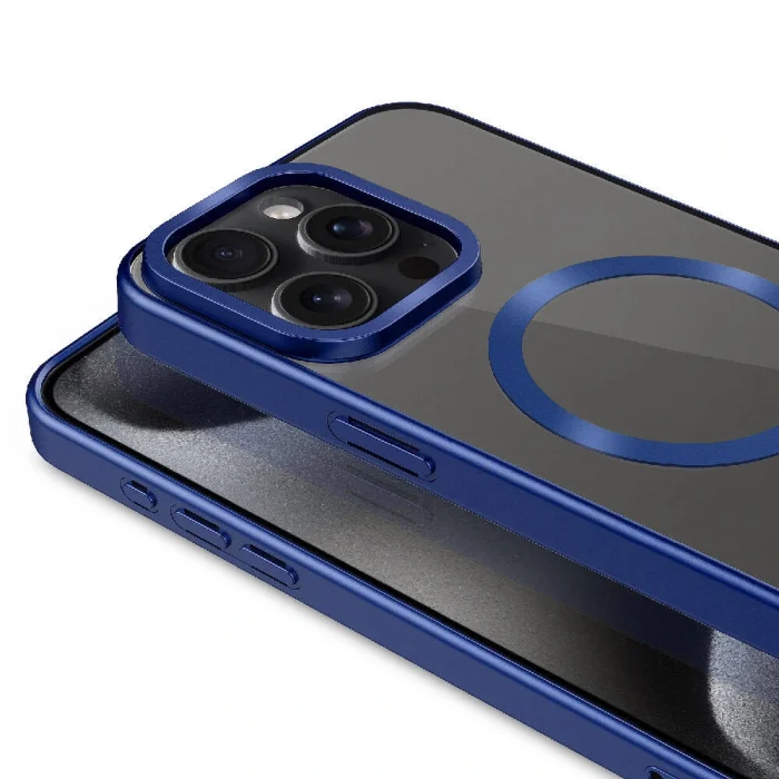 iPhone 15 Pro Kılıf Mat Tasarımlı M-safe Wireless Şarj Özellikli Mat Setro Kapak