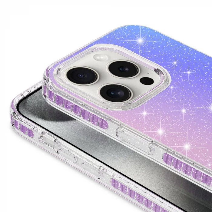 iPhone 15 Pro Kılıf Parlak Renk Geçişli Velle Kapak