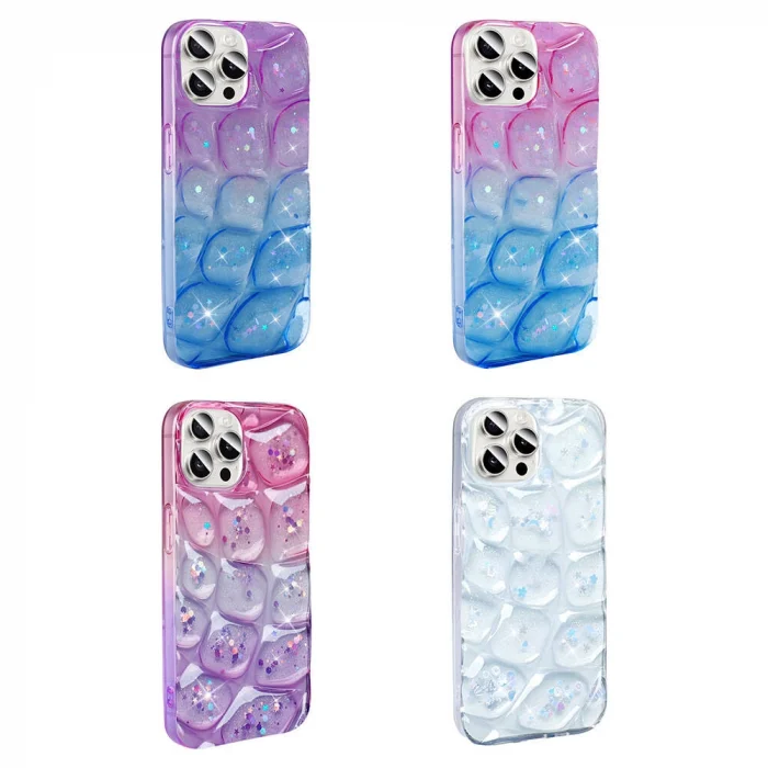iPhone 15 Pro Kılıf Simli 3D Desenli Hacar Kapak