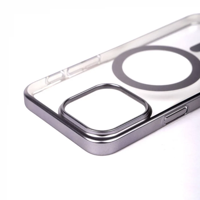 iPhone 15 Pro Kılıf Wireless Şarj Özellikli Sert PC Mat Riksos M-safe Kapak