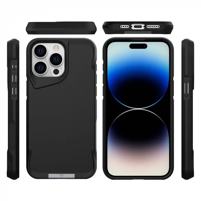 iPhone 15 Pro Kılıf Airbag Kenarlı T-Max Mat Standlı Kapak