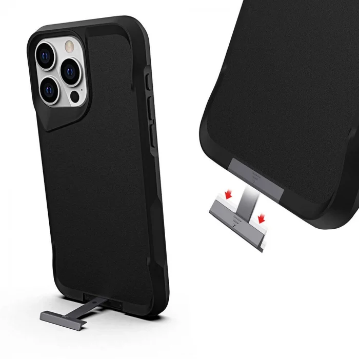 iPhone 15 Pro Kılıf Airbag Kenarlı T-Max Mat Standlı Kapak
