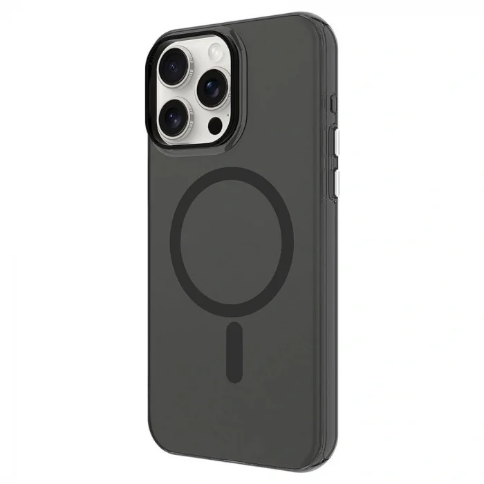 iPhone 15 Pro Kılıf M-safe Şarj Özellikli Buzlu Transparan C-Pro Sert Kapak