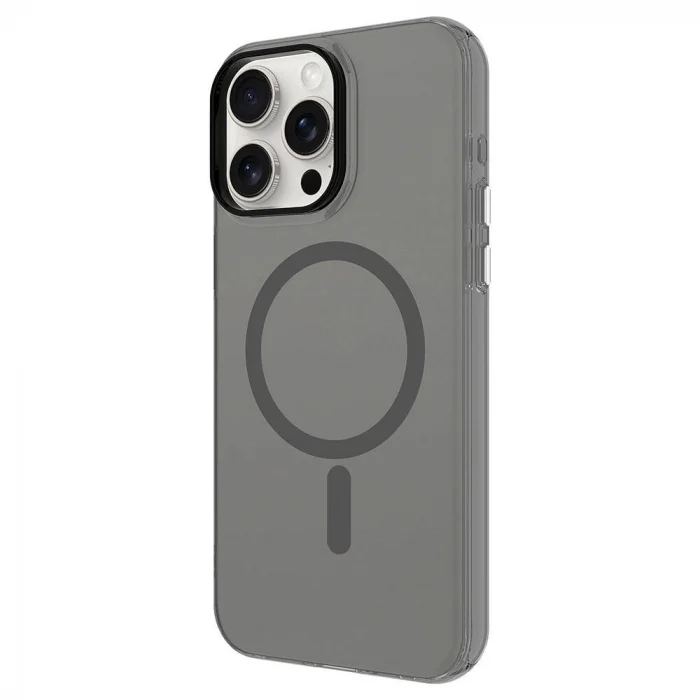 iPhone 15 Pro Kılıf M-safe Şarj Özellikli Buzlu Transparan C-Pro Sert Kapak