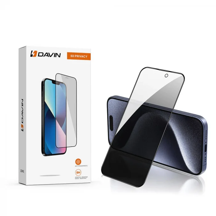 iPhone 15 Pro Max Davin 5D Privacy Cam Ekran Koruyucu