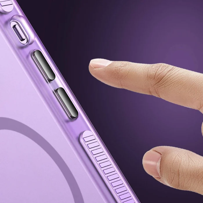 iPhone 15 Pro Max Kılıf Airbagli M-safe Wireless Şarj Özellikli Lens Koruyuculu Klaptika Kapak