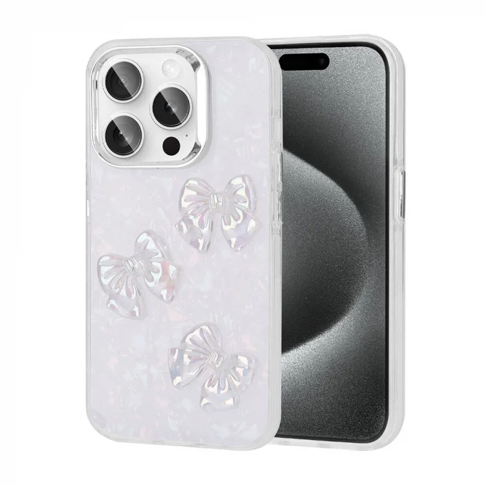 iPhone 15 Pro Max Kılıf Kabartma Figürlü Parlak Eralli Silikon Kapak