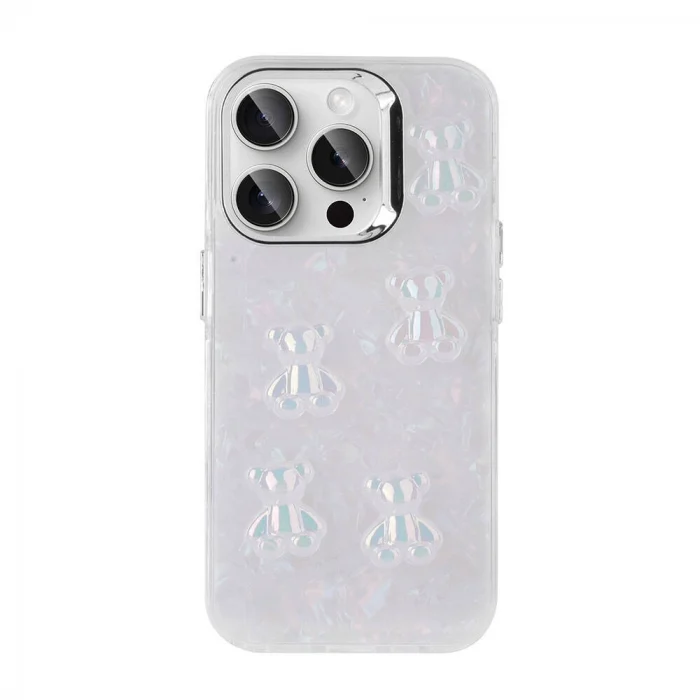 iPhone 15 Pro Max Kılıf Kabartma Figürlü Parlak Eralli Silikon Kapak