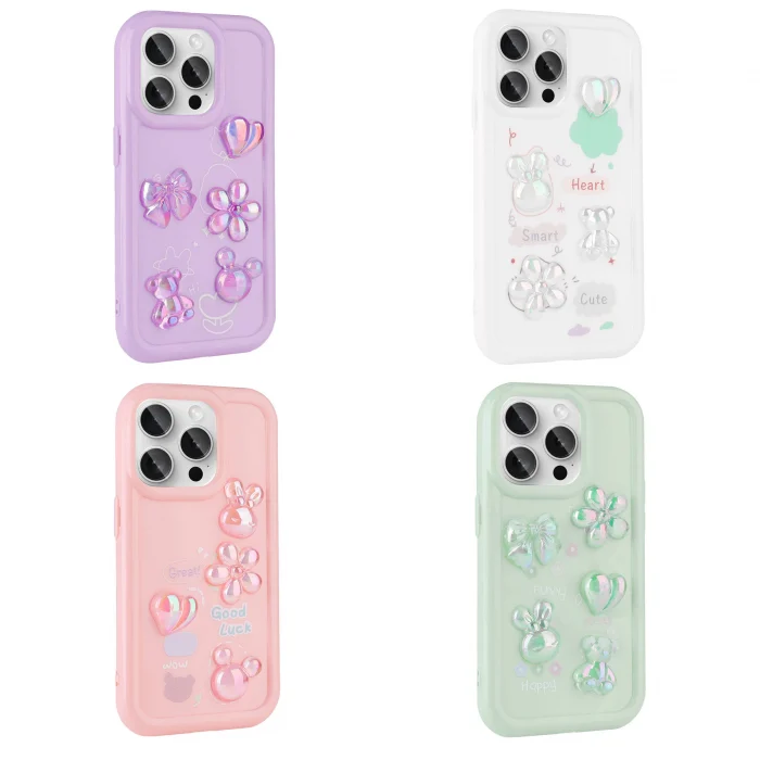 iPhone 15 Pro Max Kılıf Kabartma Figürlü Parlak Toys Silikon Kapak