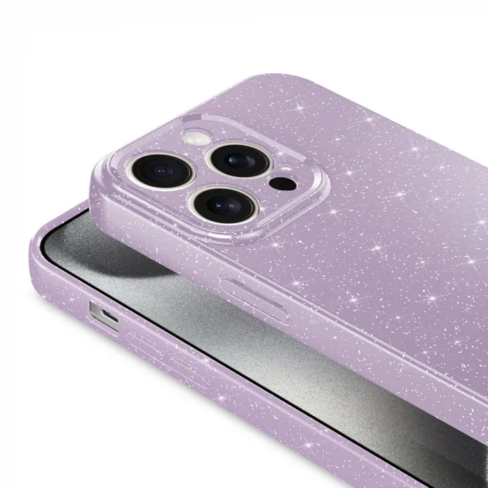 iPhone 15 Pro Max Kılıf Kamera Korumalı Simli Lüks Koton Kapak