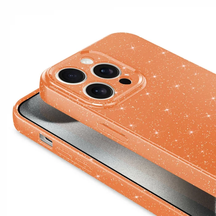 iPhone 15 Pro Max Kılıf Kamera Korumalı Simli Lüks Koton Kapak