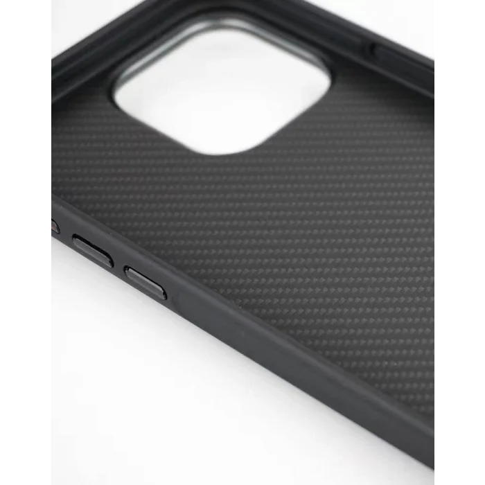 iPhone 15 Pro Max Kılıf M-safe Şarj Özellikli Karbon Fiber Görünümlü Troy Kapak