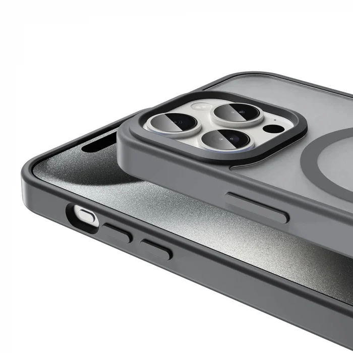 iPhone 15 Pro Max Kılıf M-safe Şarj Özellikli Mat Arka Yüzey Sio Kapak