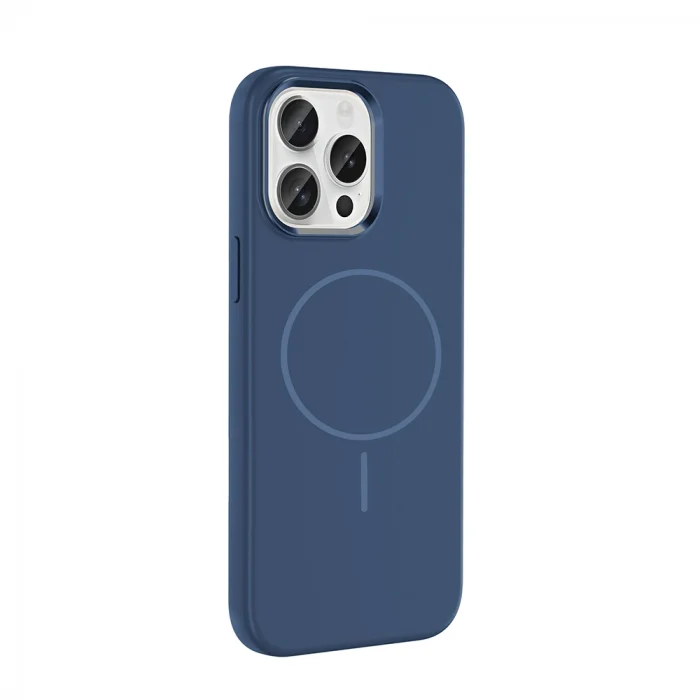 iPhone 15 Pro Max Kılıf M-Safe Şarj Özellikli Metal Kamera Çerçeveli Edi Silikon Kapak