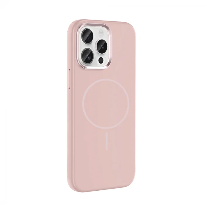 iPhone 15 Pro Max Kılıf M-Safe Şarj Özellikli Metal Kamera Çerçeveli Edi Silikon Kapak