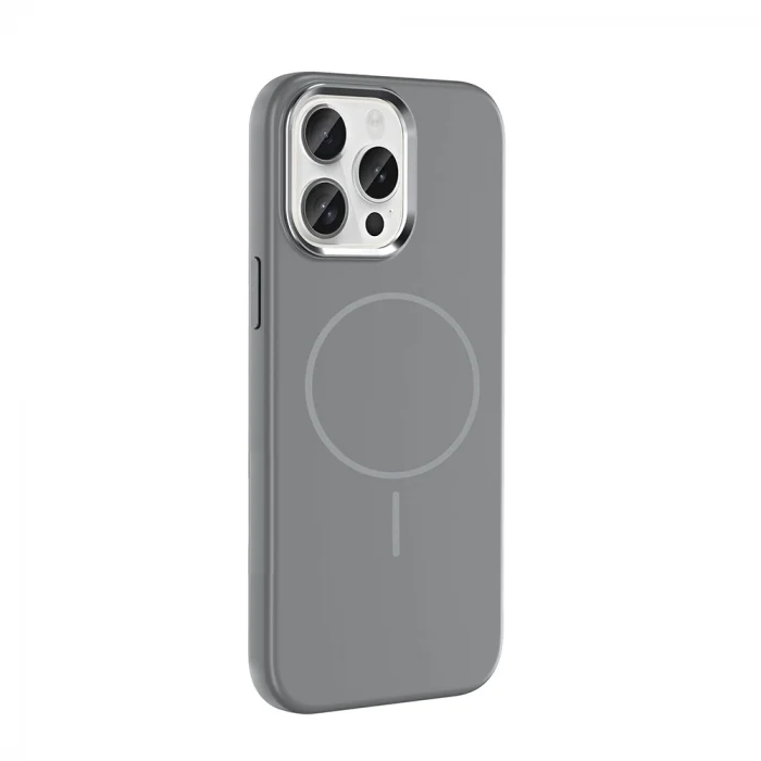 iPhone 15 Pro Max Kılıf M-Safe Şarj Özellikli Metal Kamera Çerçeveli Edi Silikon Kapak