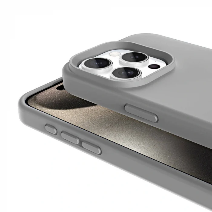 iPhone 15 Pro Max Kılıf M-safe Şarj Özellikli Sıvı Teknolojili Silinebilir Sert Kivi Kapak