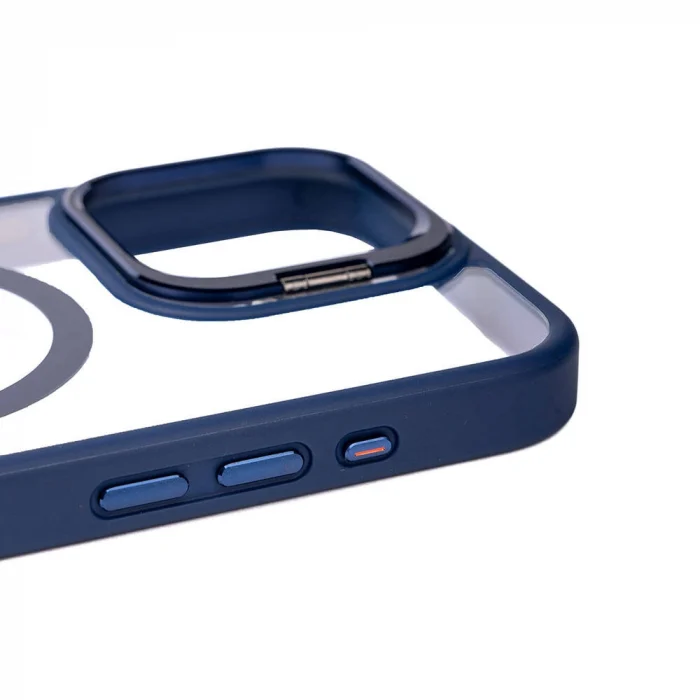 iPhone 15 Pro Max Kılıf M-safe Şarj Özellikli Standlı M-safe Klon Lensli Kapak