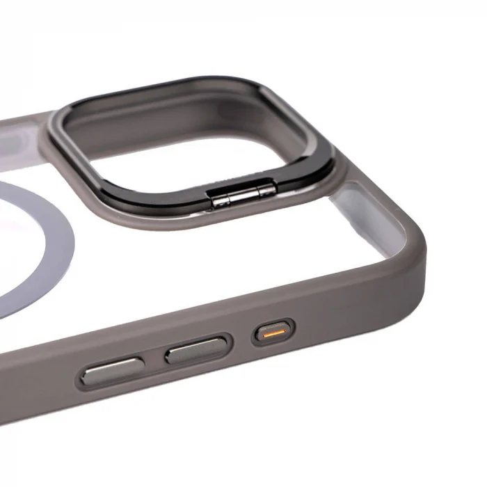 iPhone 15 Pro Max Kılıf M-safe Şarj Özellikli Standlı M-safe Klon Lensli Kapak